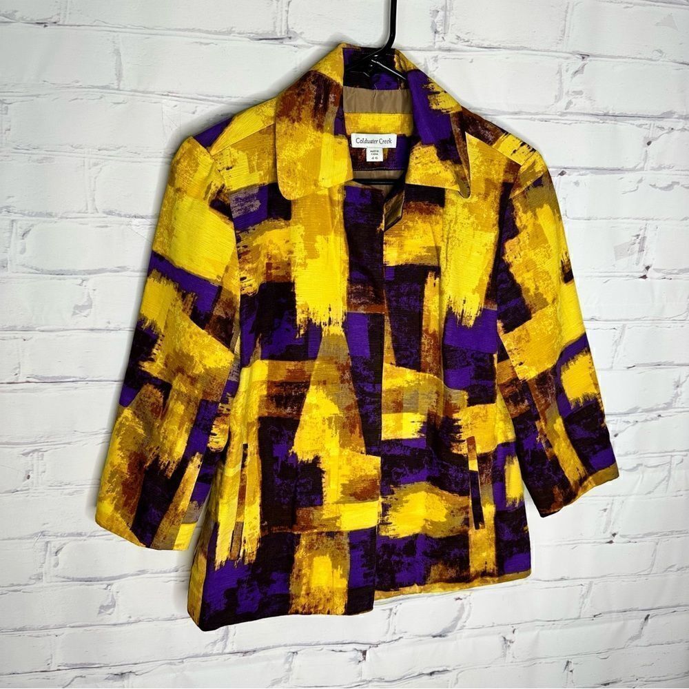 Coldwater Creek yellow size 4/6 blazer/jacket
